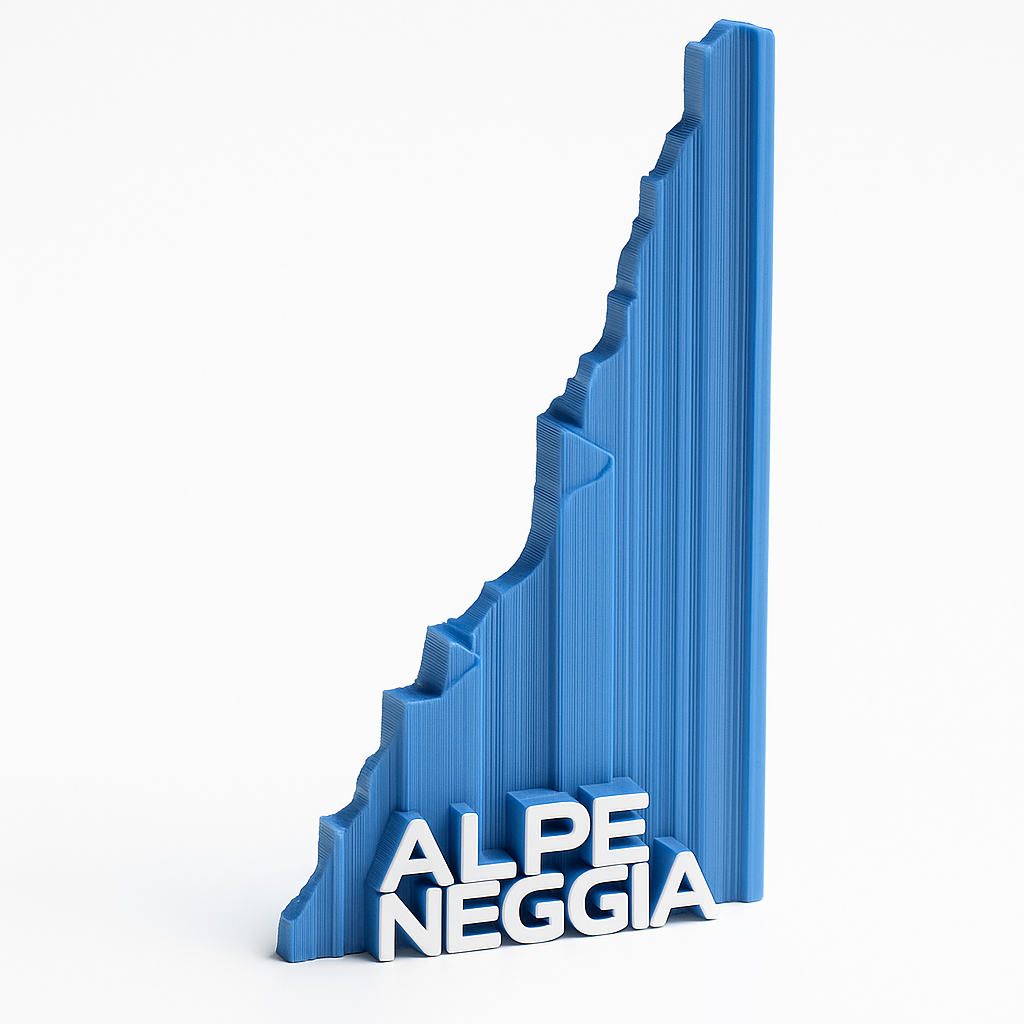Profilo altimetrico 3D – Salita Vira → Passo di Neggia – Versione Media 13 cm